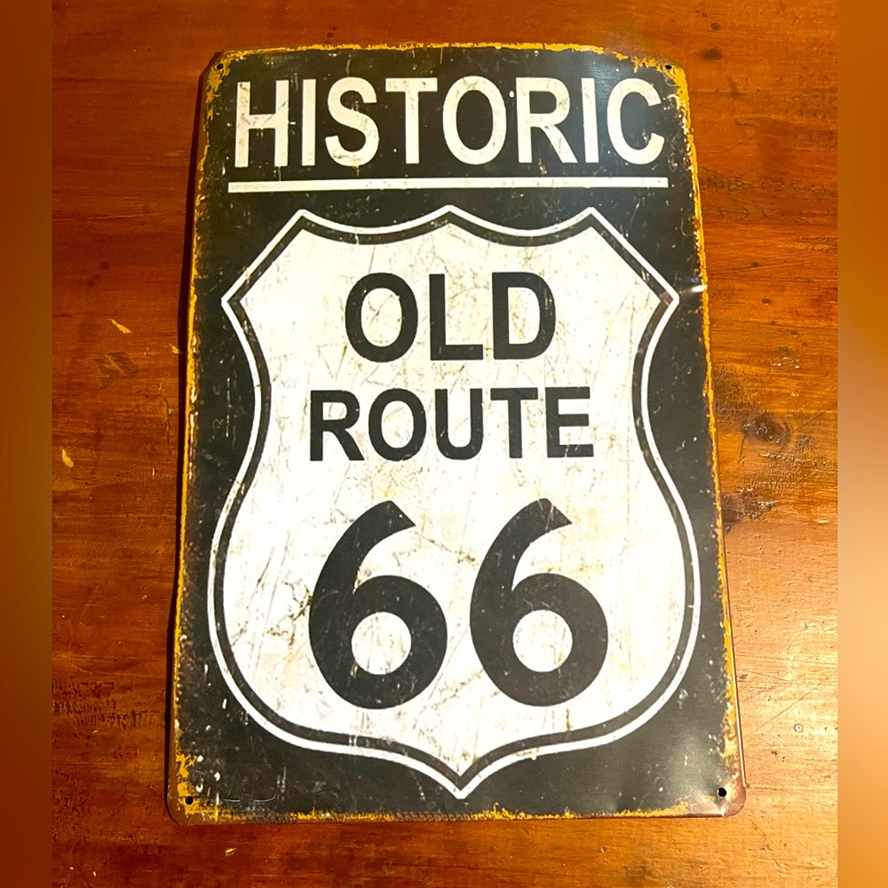 Historic Old Route 66 Metal Sign